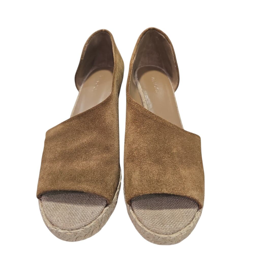 VINCE Sonora Asymmetrical Suede Espadrille Wedge